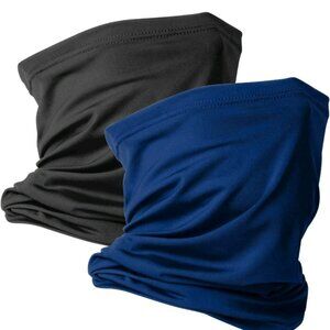 🖤 3 PCS Black & Blue Tube Scarf Bandana Neck Gaiter Face Mask Headwear